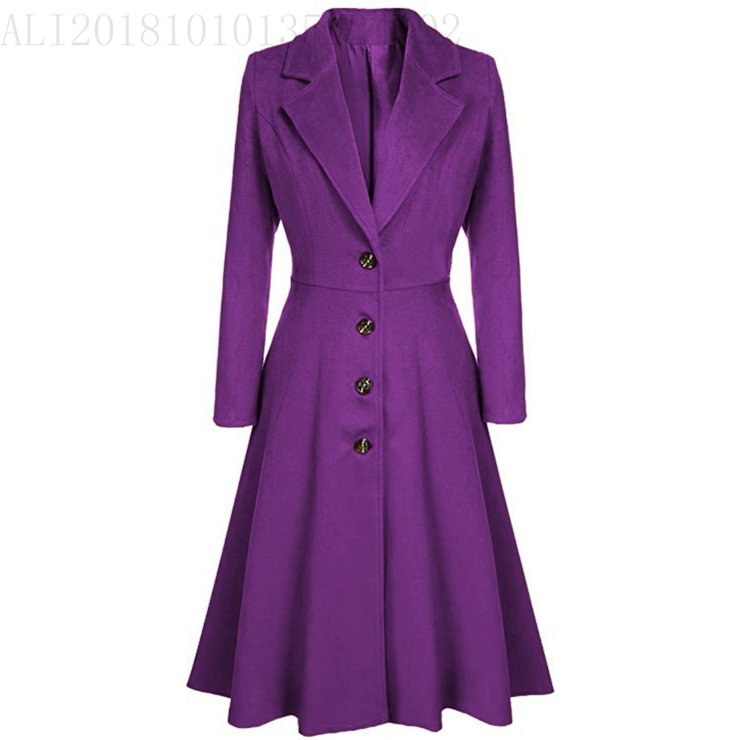 Women's Slim Fit Woolen Long-sleeved Fashion Casual Coats