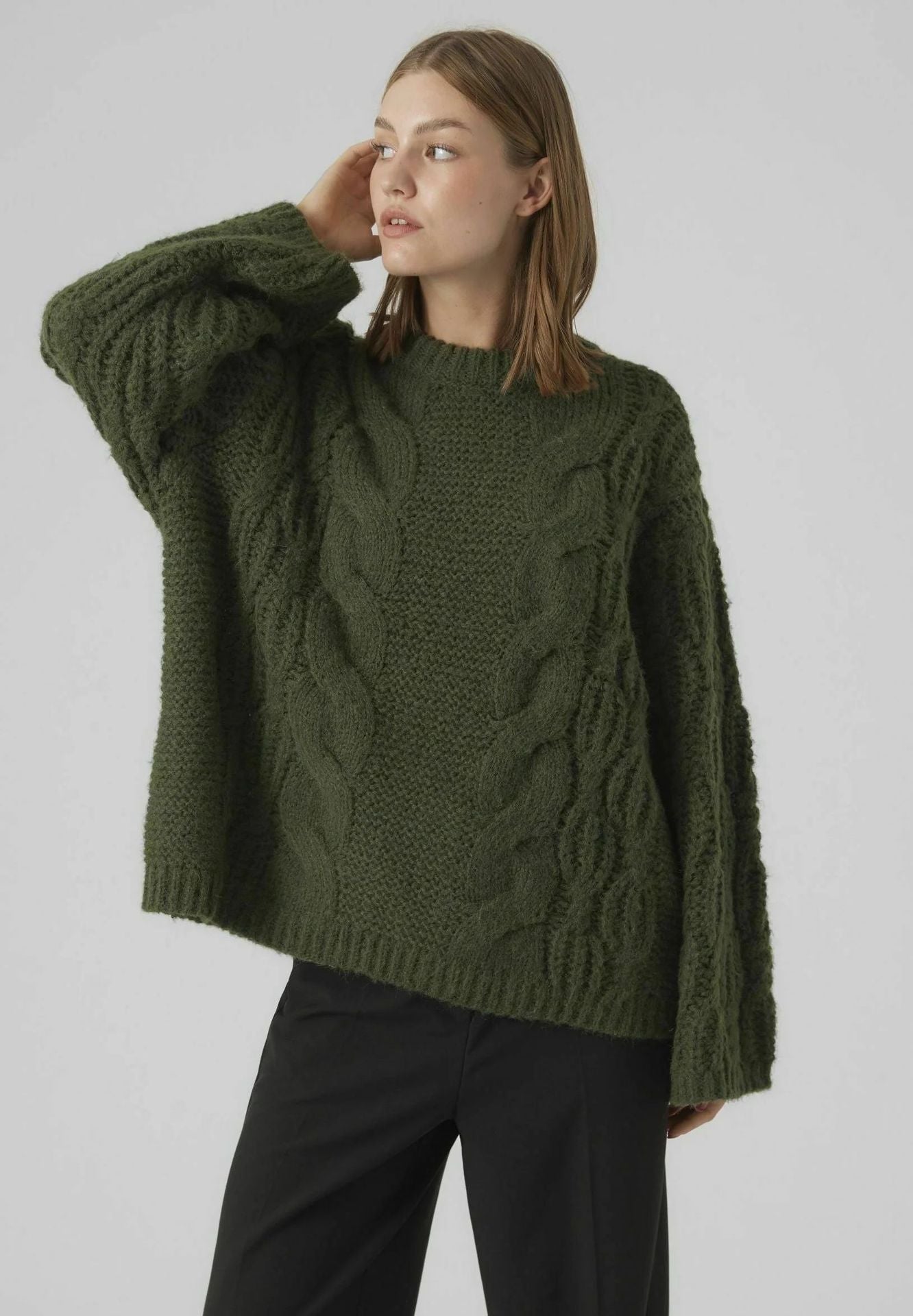 Fashion Temperament Crew Neck Bell Sleeve Sweaters