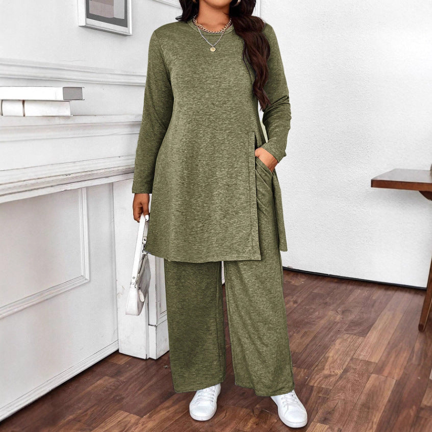 Women's Autumn Casual Trendy Long Sleeve Slimming Trousers Suits