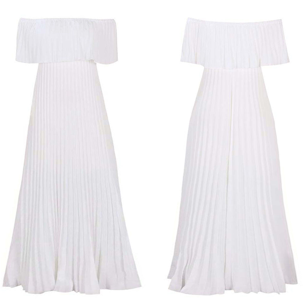 Glamorous Graceful Women's Sexy Pleated Maxi Dress