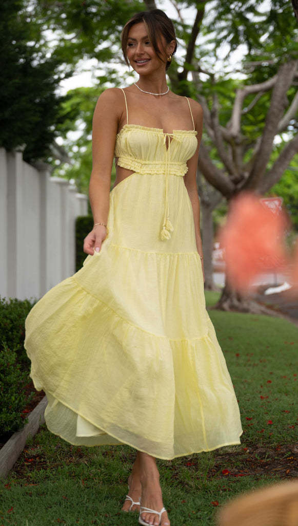 Women's Summer Temperament Camisole Sexy Cutout Long Backless Dress