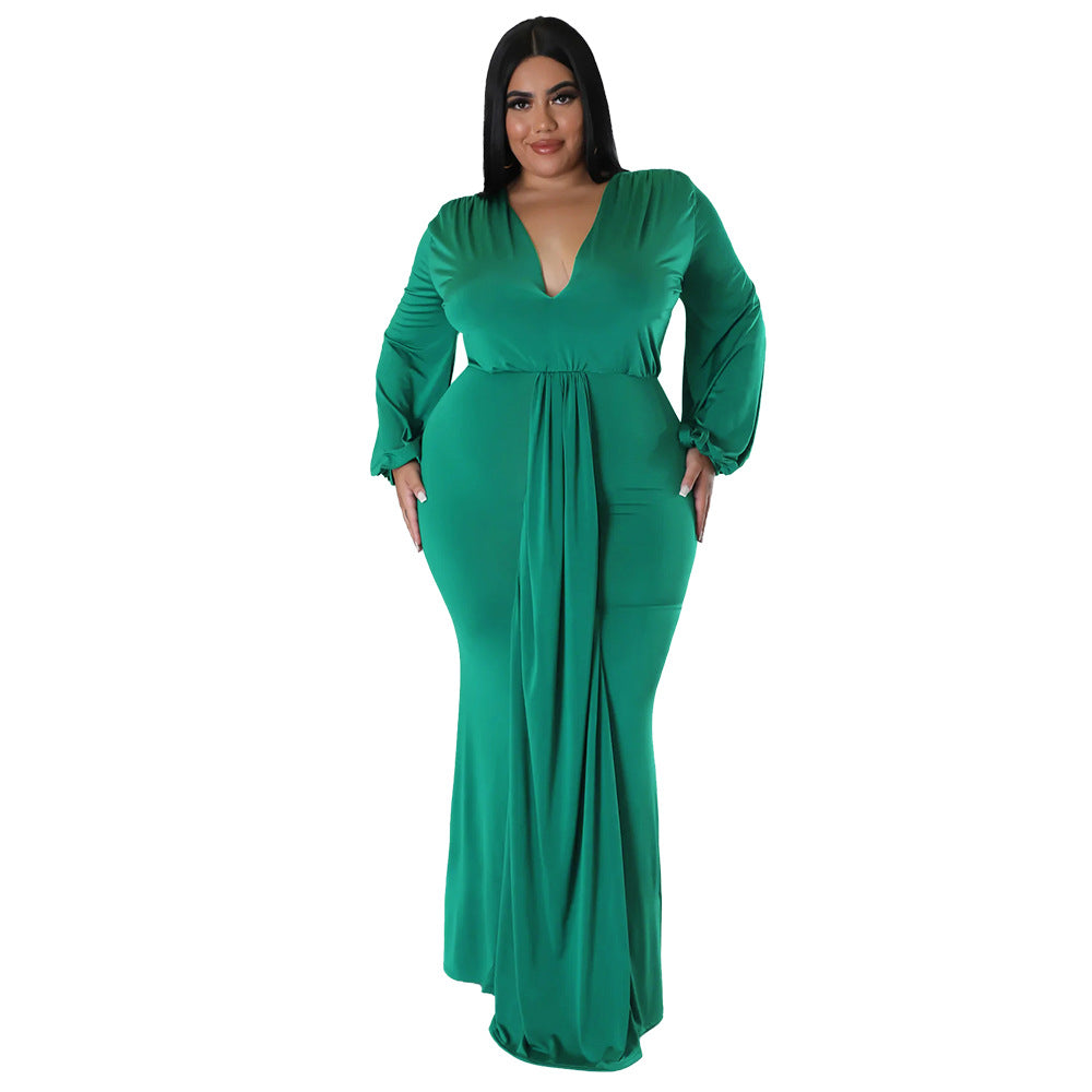 Women's Autumn Fashion Sexy Nightclub Dress Irregular Plus Size