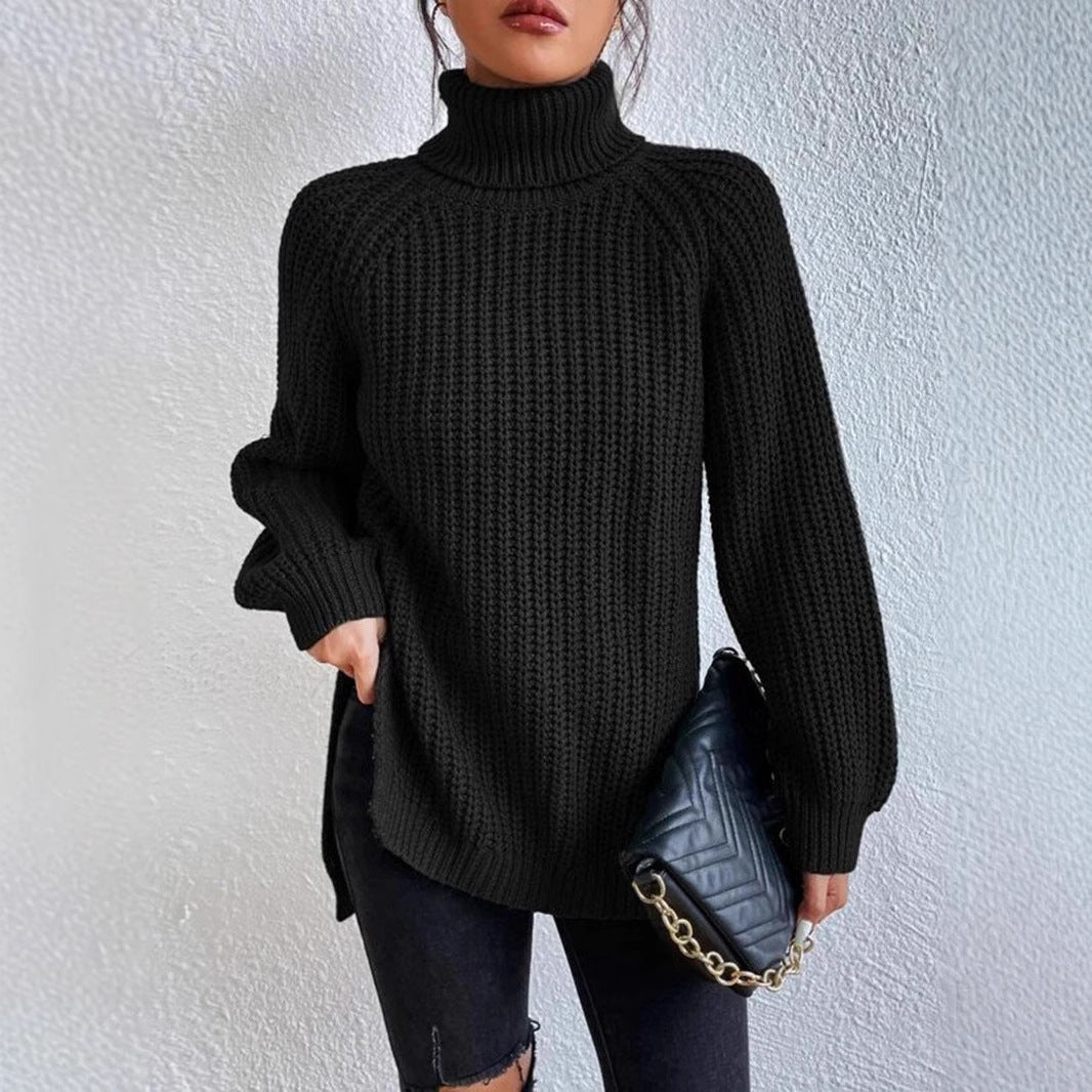 Women's Turtleneck Mid-length Soft Comfortable French Dress Sweater