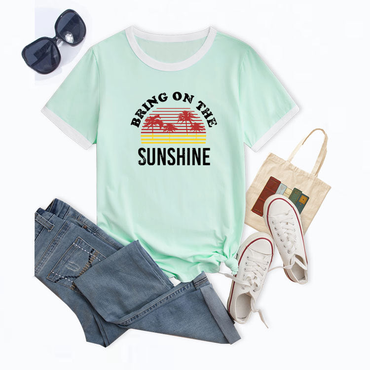 Fun Fashion Casual T-shirt Round Neck Shorts