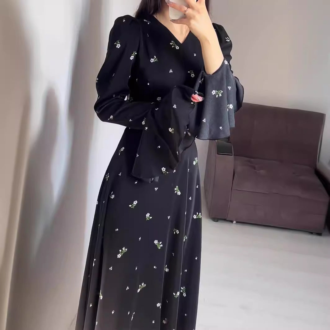 Spring Ruffle Sleeve Floral Gentle Dress Dresses