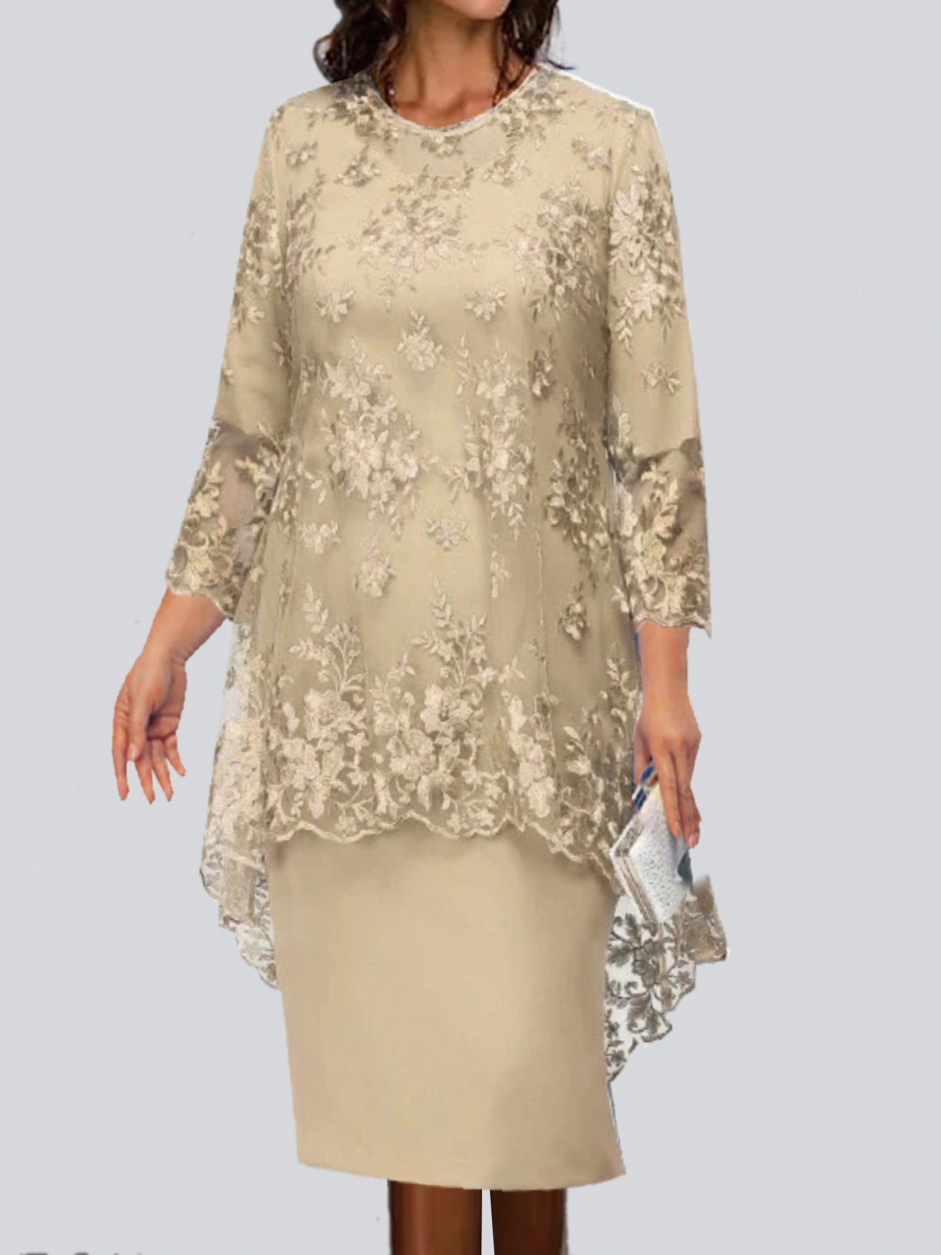 Women's Dress Lace Embroidery Two-piece Set Temperament Dresses