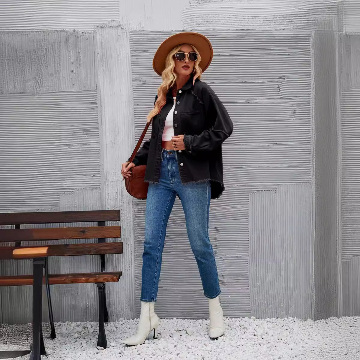 Women's American Washed Long-sleeved Denim For Jackets