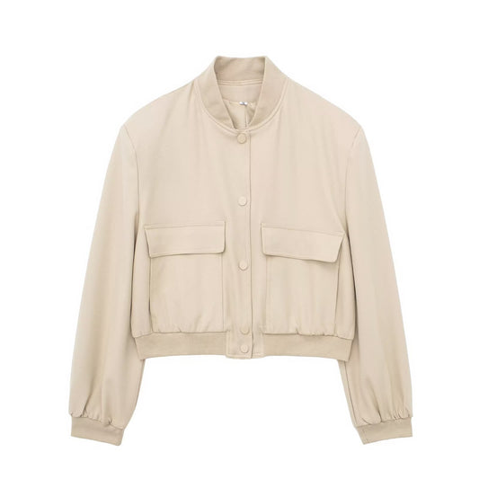 Women's Large Pocket French Solid Color Single-breasted Uniform