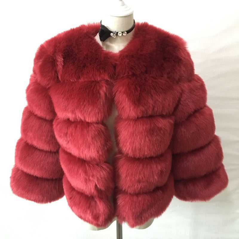 Women's Fur Imitation Fox Faux Long Sleeve Coats