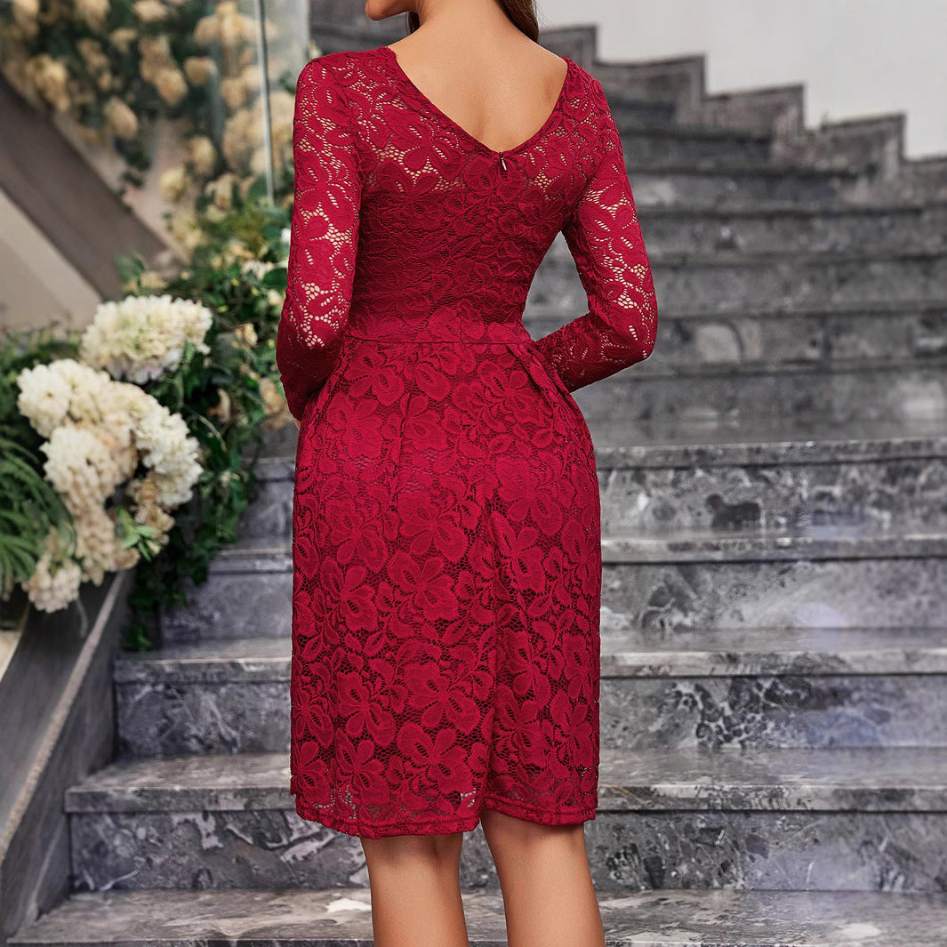 Dress Long Sleeve Homecoming Lace Party Dresses