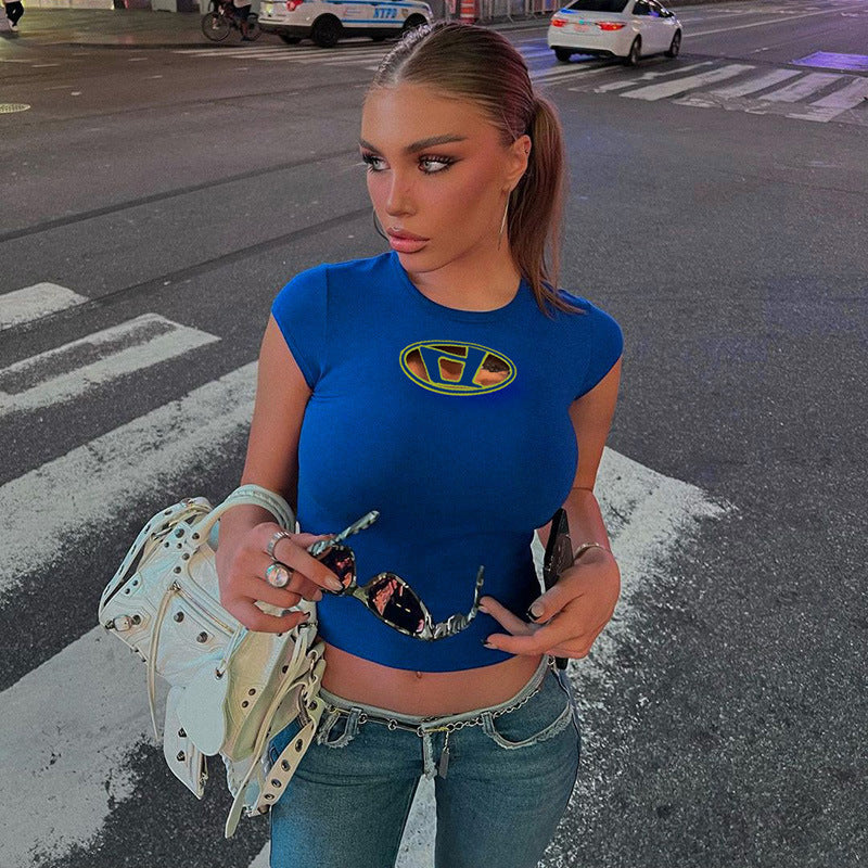 Niche Hot Slim Word Hollow Out Blouses