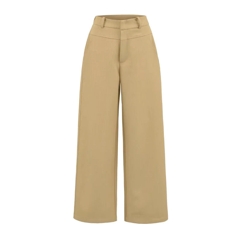 Women's Autumn American Style Old Money Casual High Pants