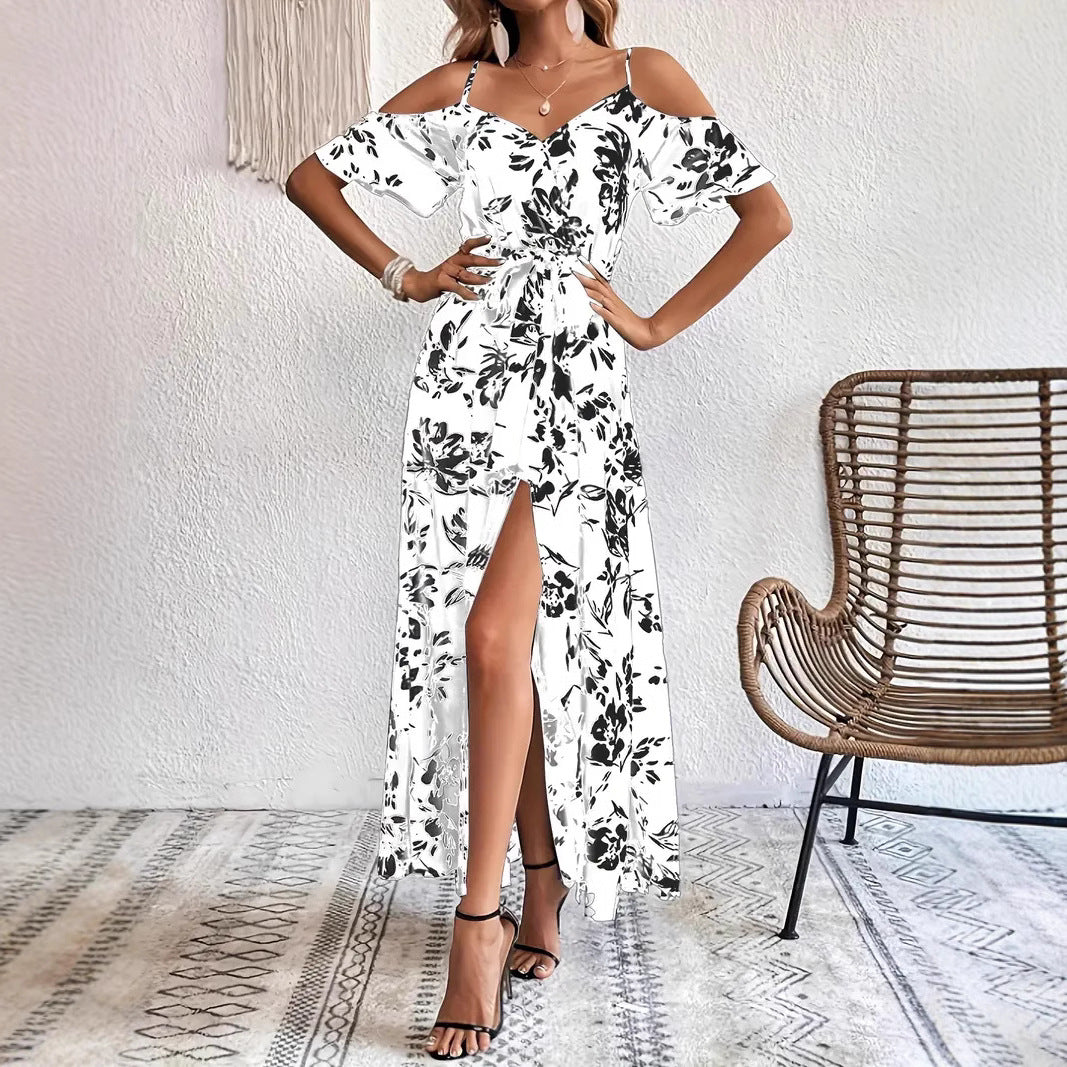 Women's Sexy Sling Irregular Long Floral Beach Skirts