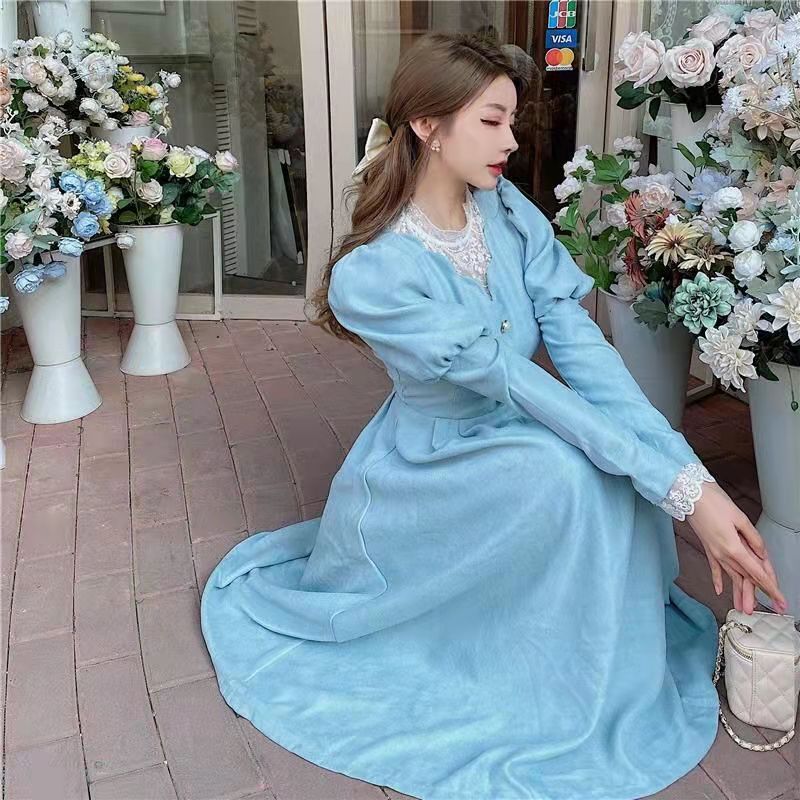 Royal Style Lace Stitching Fairy Autumn Lady Jumpsuits