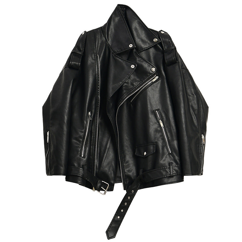 Women's Leather For Spring Loose Motorcycle Handsome Jackets