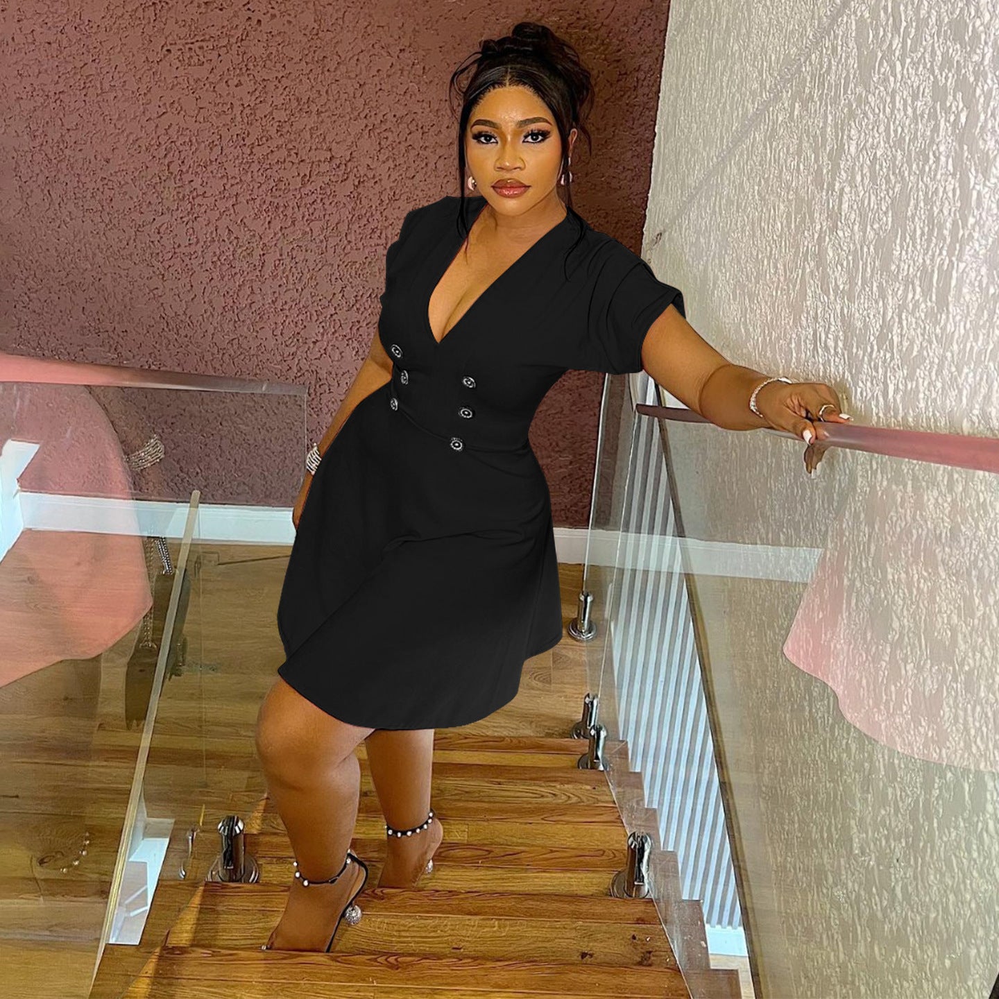 Women's Elegant Solid Color African Dress Dresses
