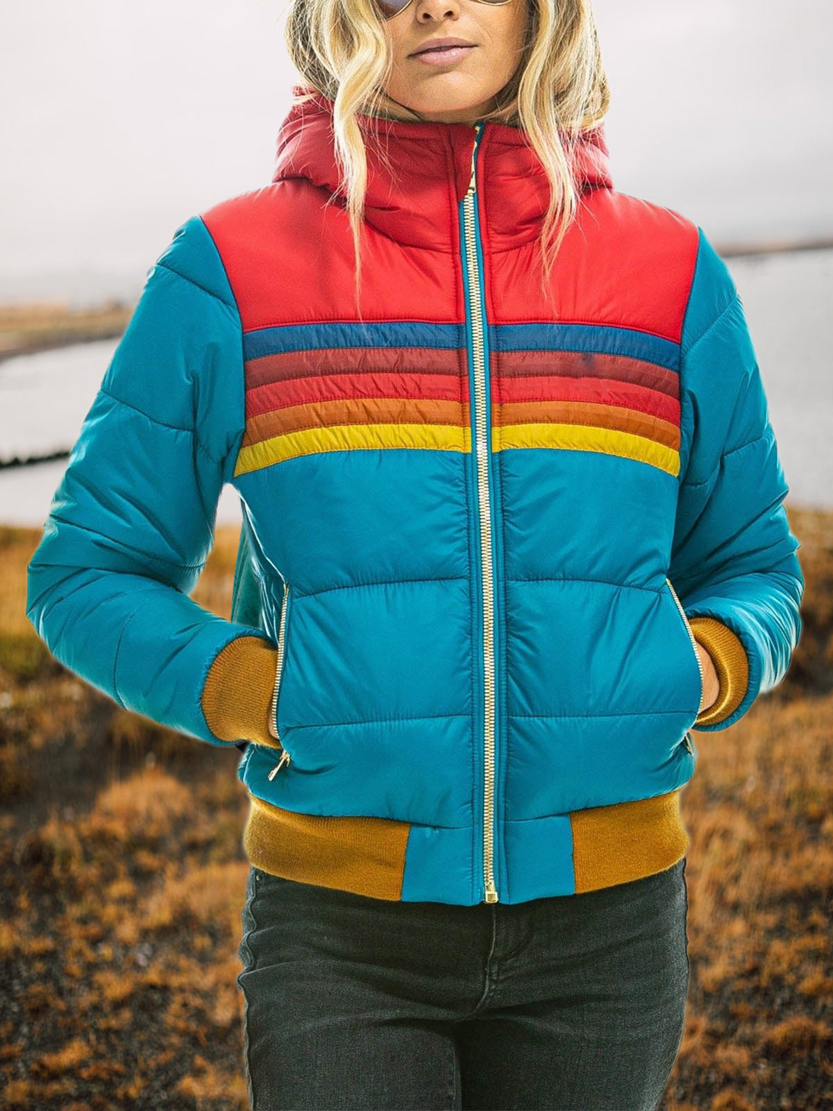 Women's Graceful Casual Hooded Printed Cotton Coats