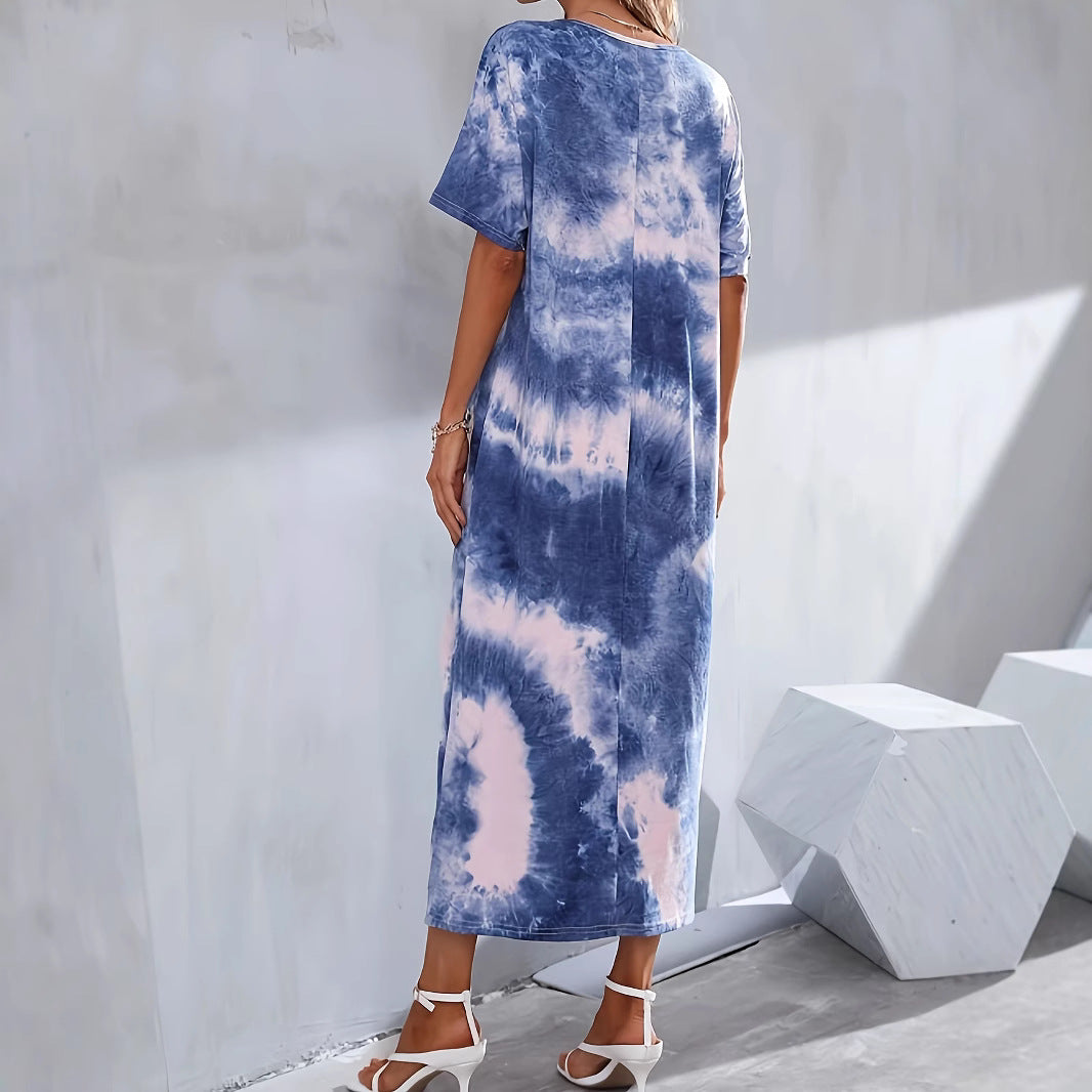 Women's T-shirt Summer Casual Loose Slimming Pocket Dress