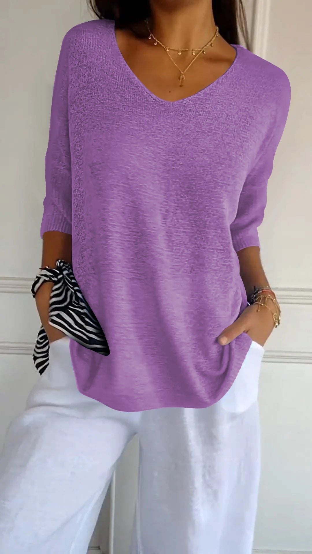 Women's Casual Basic Style Slimming Solid Color Women's Sweater