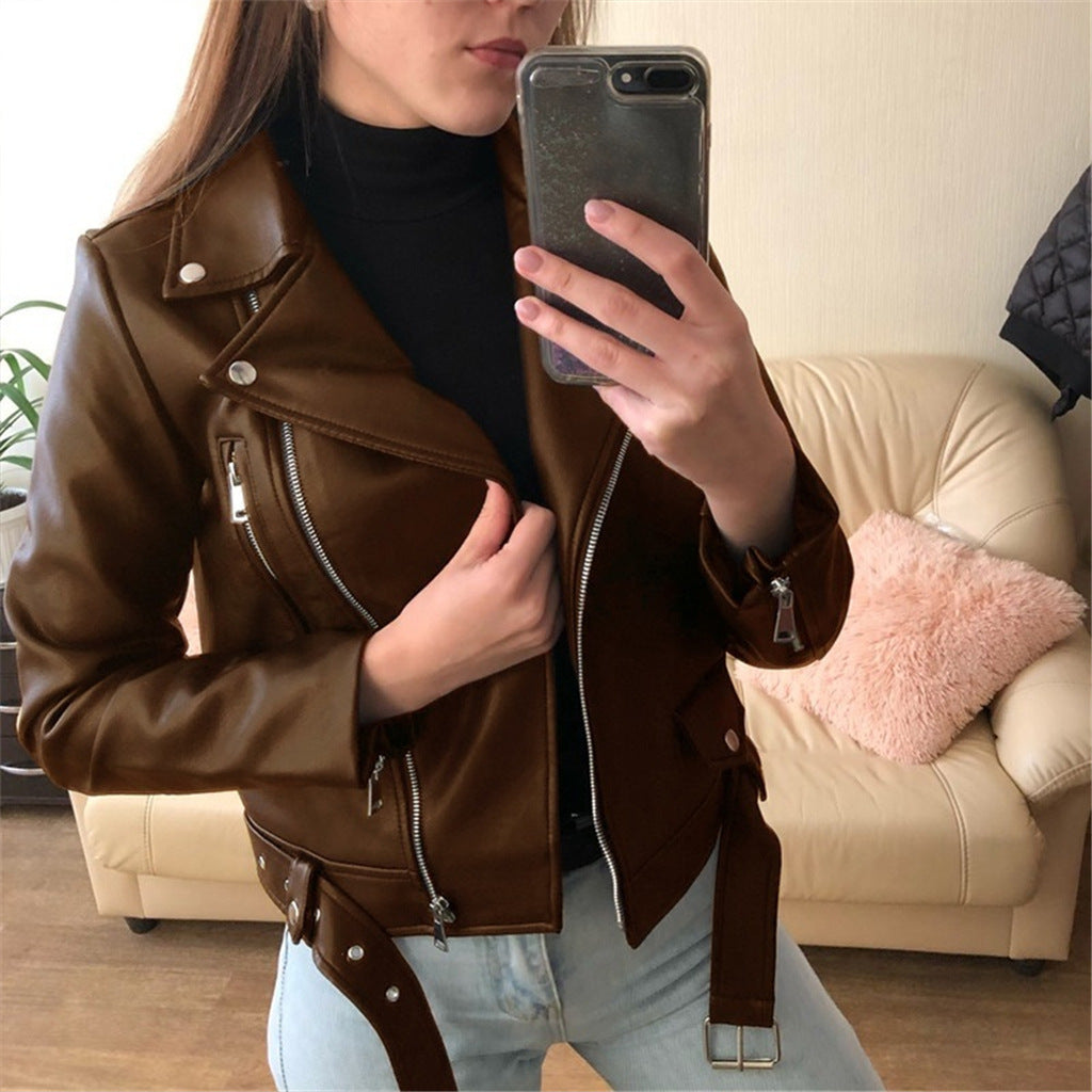 Women's Leather Autumn Motorcycle Slim Fit Winter Jackets