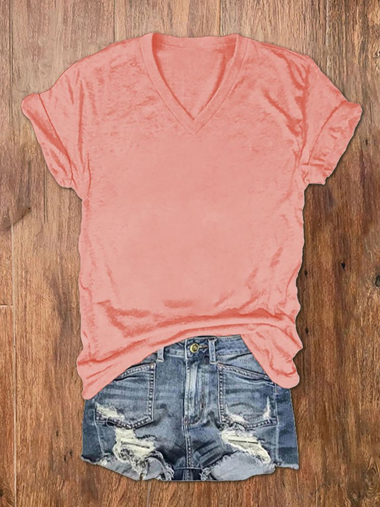 Women's Casual Loose Pullover Short-sleeved T-shirt Printed Blouses