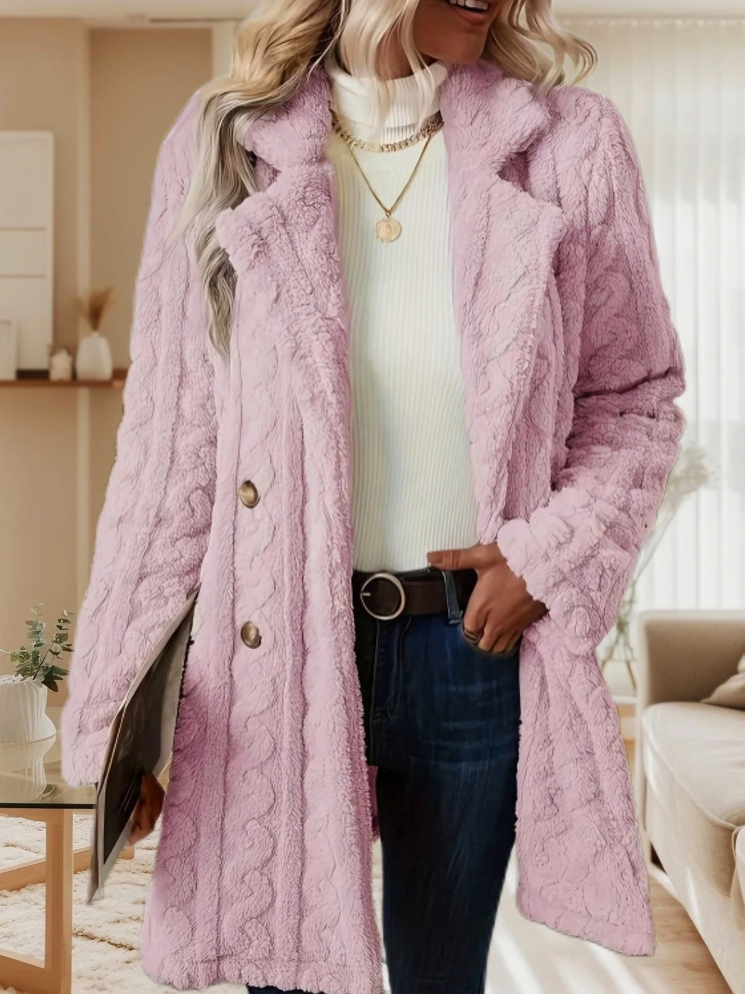 Women's Plush Comfort Casual Warm Collar Double Coats