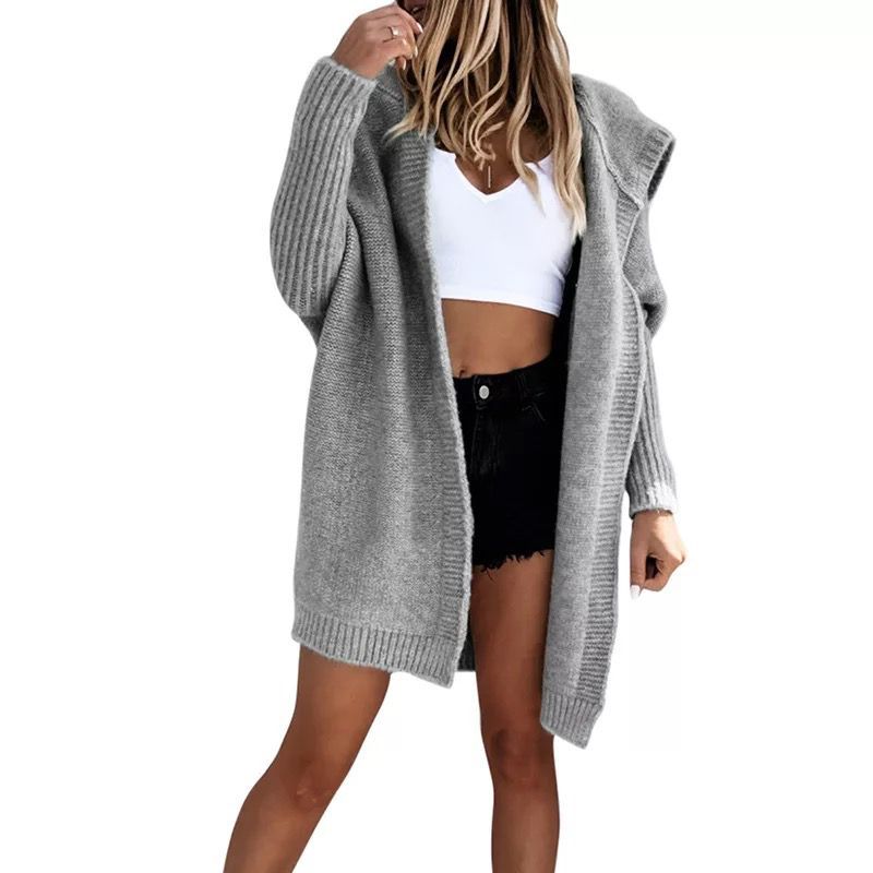 Women's Classy Trendy Hooded Front Knitted Sweaters