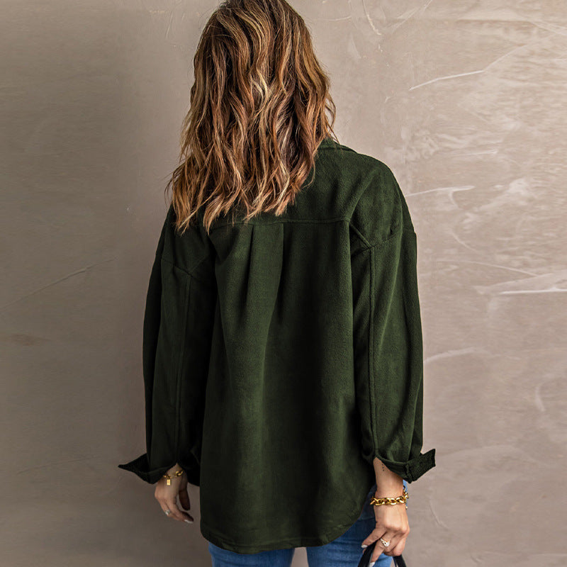 Women's Long Sleeve Clothes Lapel Loose Single-breasted Cardigans
