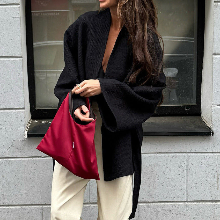 Style Long Sleeve Design Sense Graceful Fashionable Coats