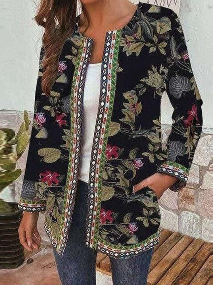 Women's Beautiful Retro Ethnic Print Clothes Cardigans