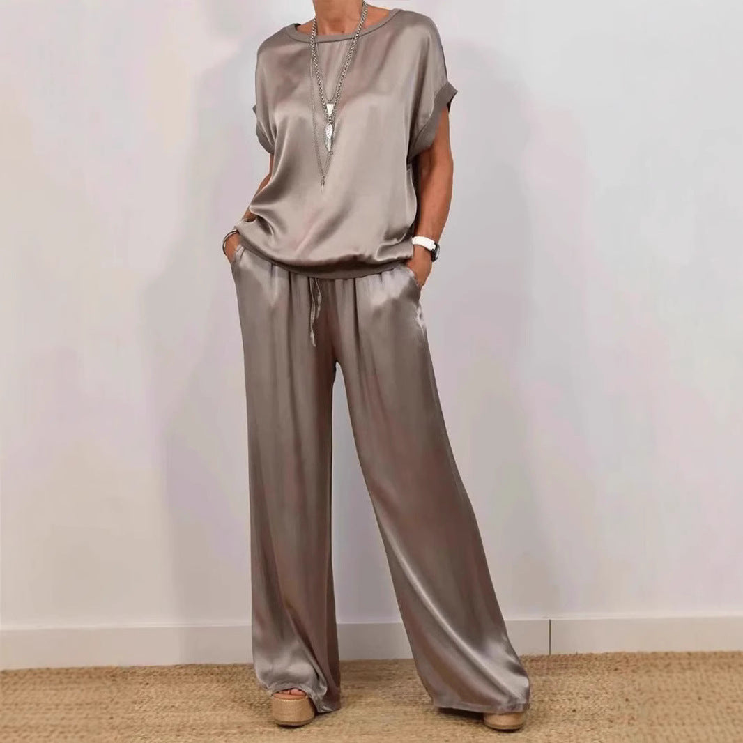 Unique Trendy Loose Shirt Wide Leg Pants