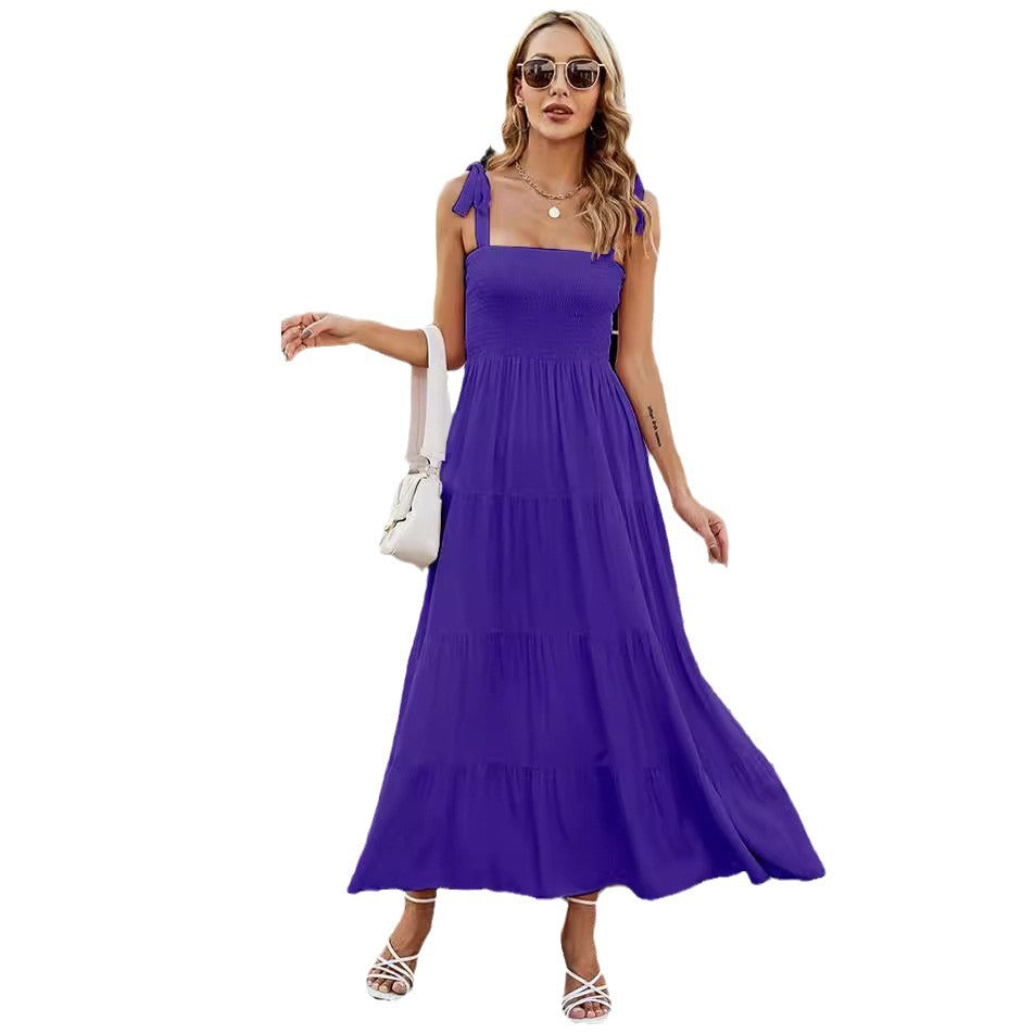 Women's Summer Commuter Sleeveless Hot Printed Long Dresses