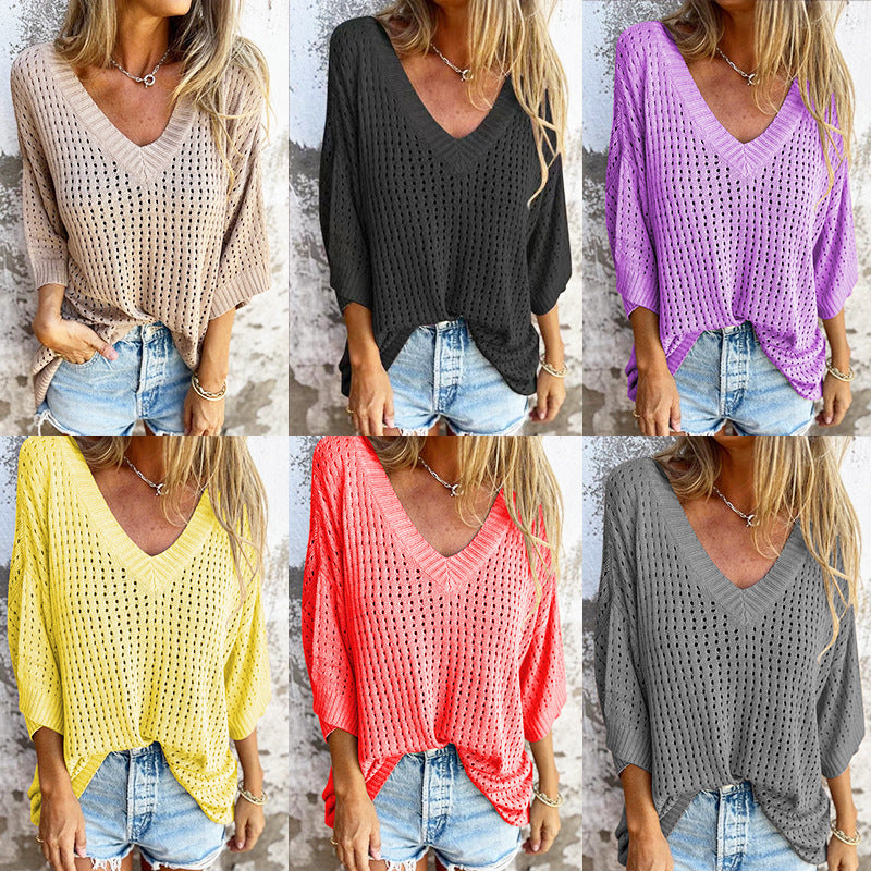 Hollow Out Outer Match Long-sleeved Idle Sweaters