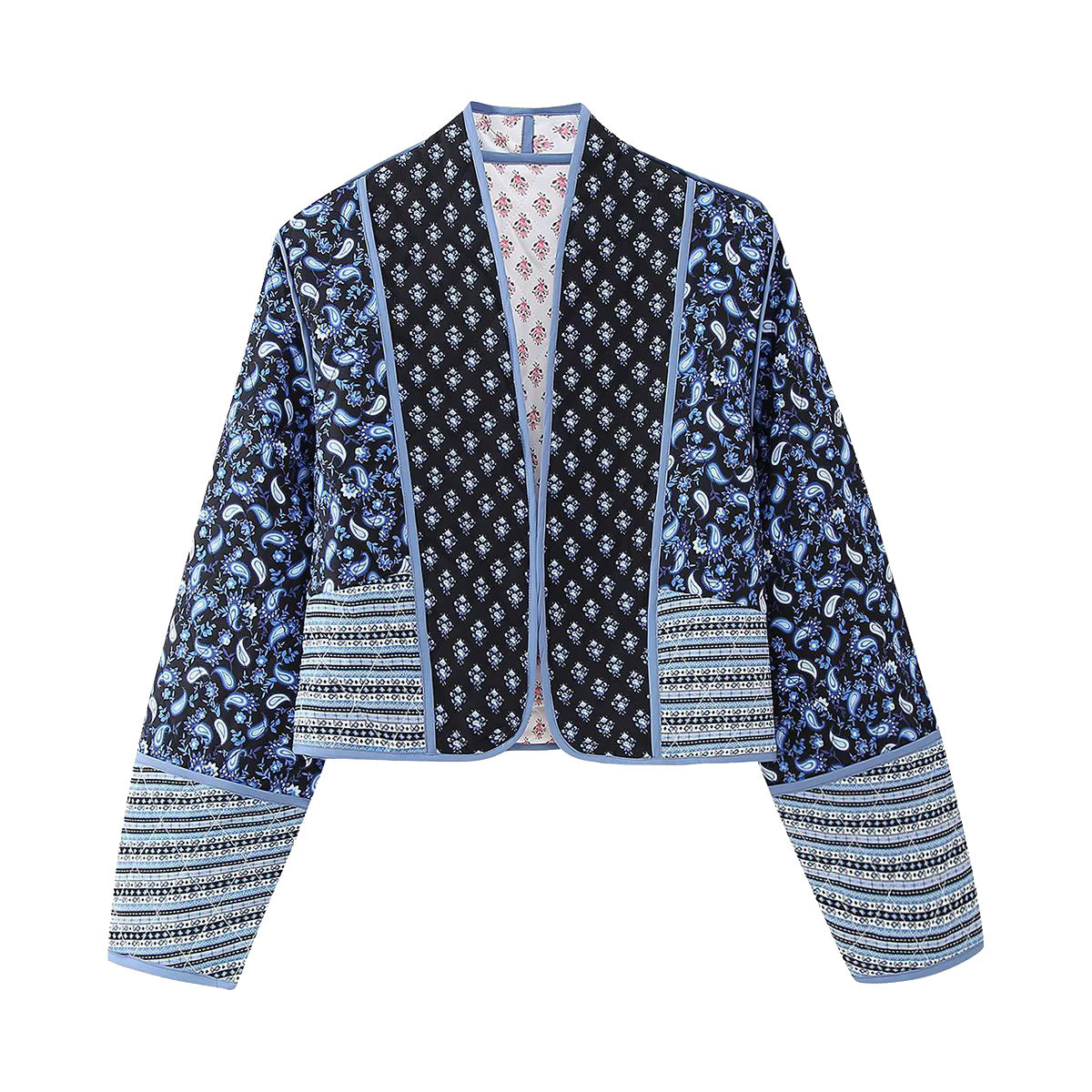 Women's French Loose Slimming Quilted Printed Coats