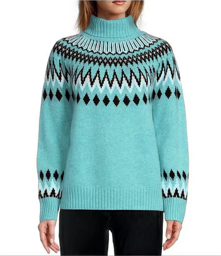 Women's Neck Fashion Casual Multicolor Slim Fit Slimming Sweater