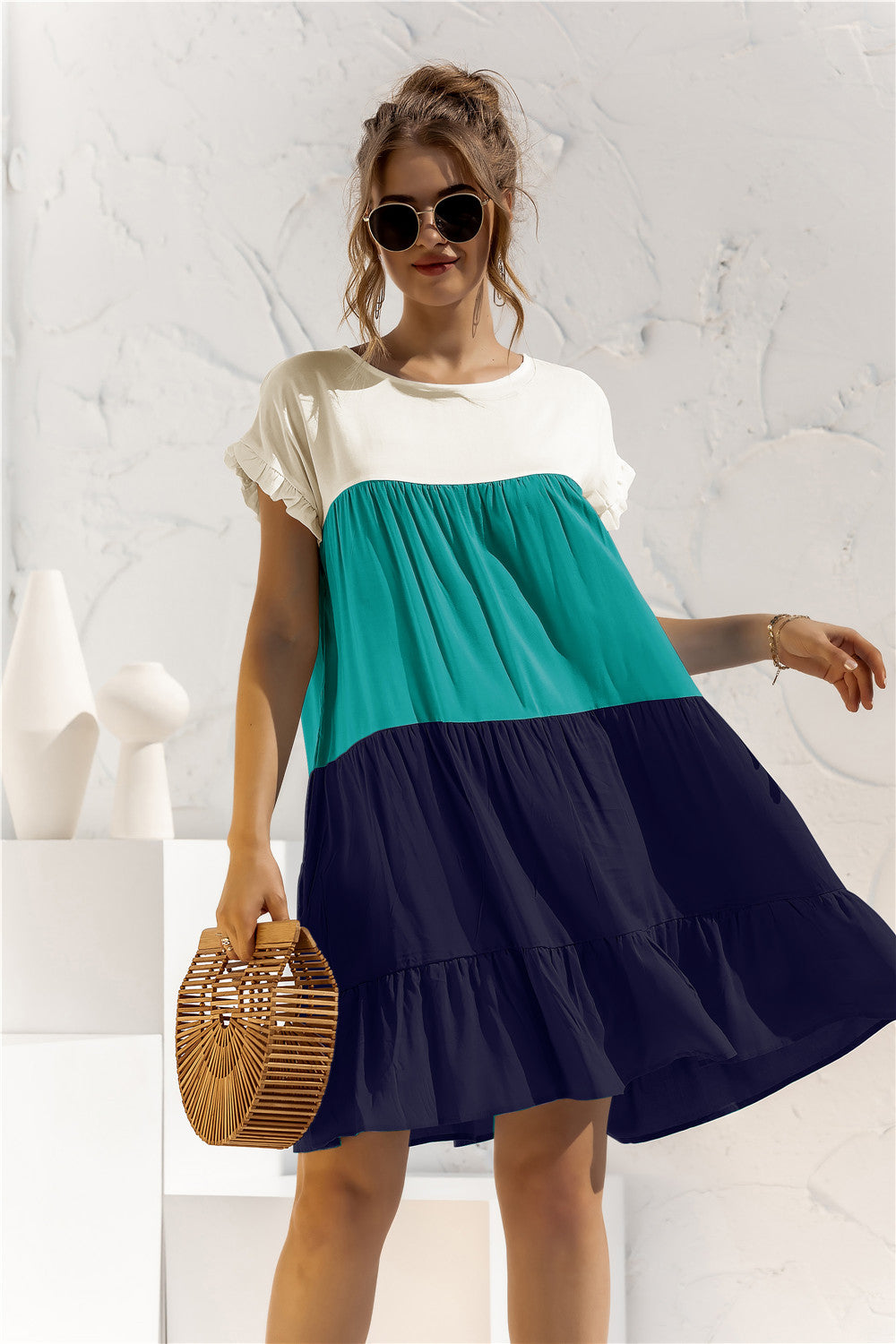 Versatile Popular Creative Loose Multicolor Dress Dresses