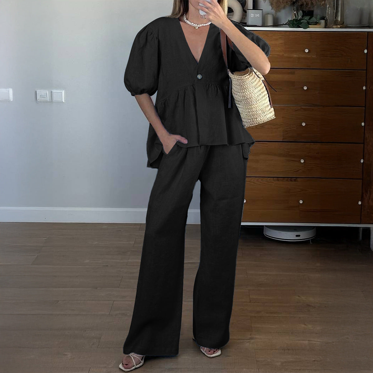 Women's Vacation Short-sleeved T-shirt Long Summer Fashion Casual Suit