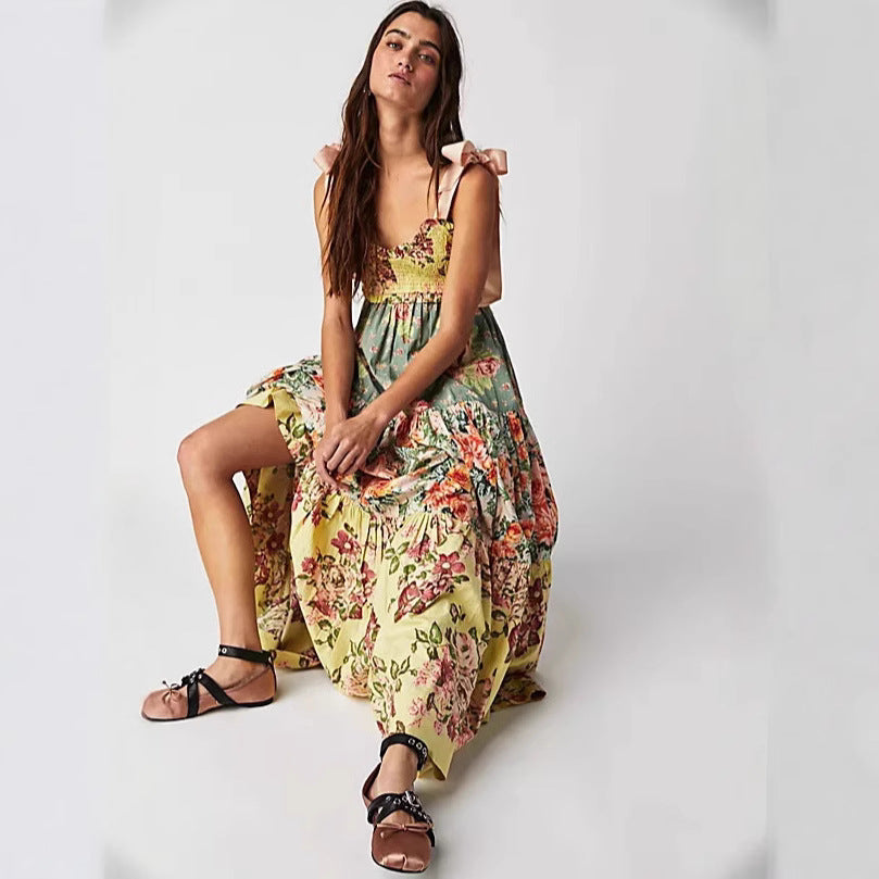 Women's Summer French Fashion Slim Fit Printing Dresses