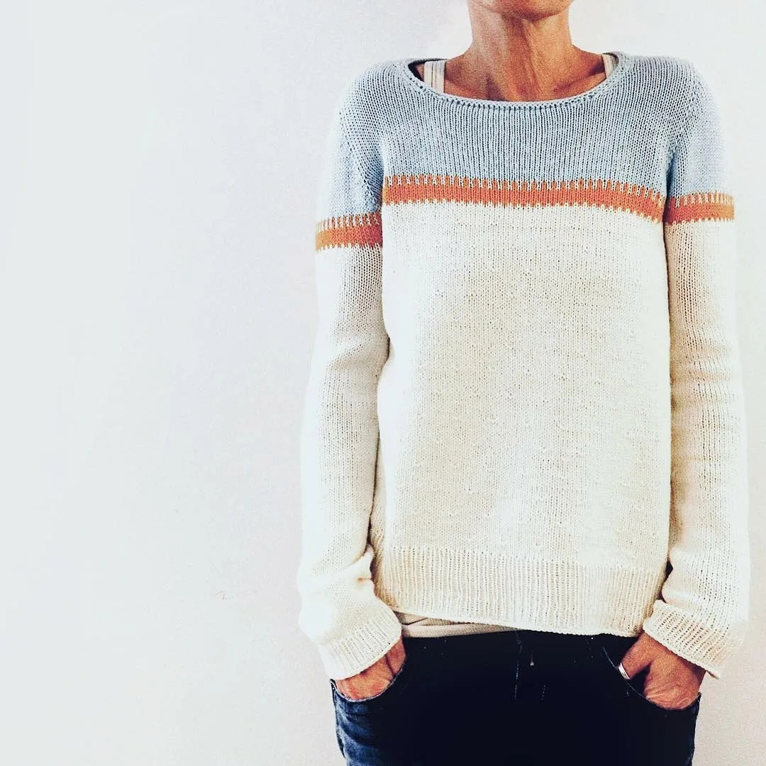 Women's Round Neck Multicolor Loose Fashion Pullover Sweater