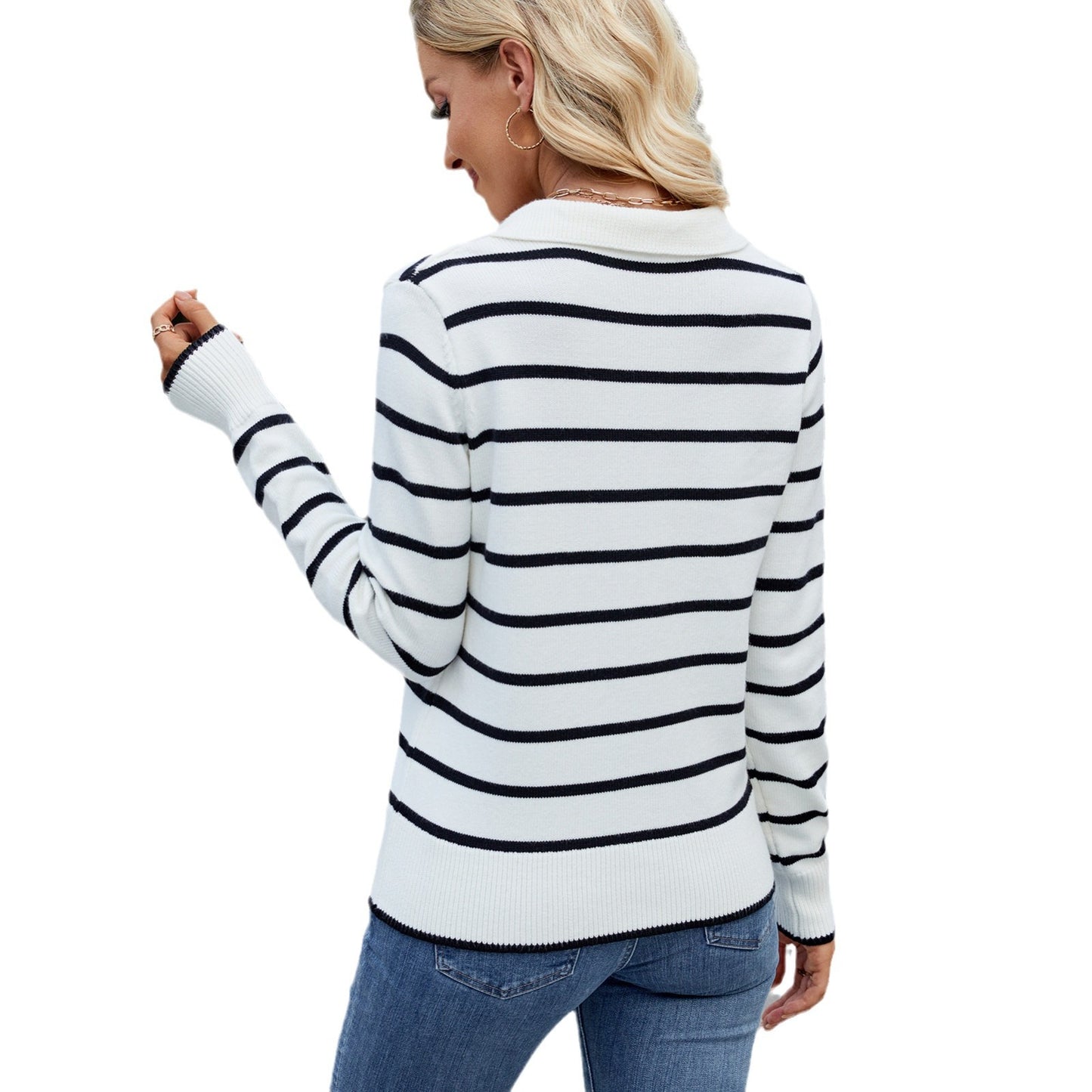 Beautiful Women's Spring Casual Striped Long-sleeved Tops