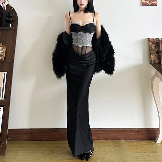 Women's Color Slim Fit High Waist Fashion Dresses