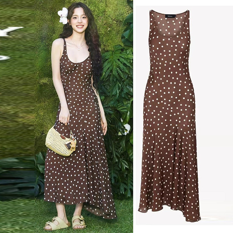Nana Summer Polka Dot Sleeveless Slim Dresses