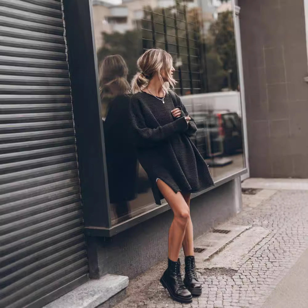 Thread Loose Round Neck Street Hipster Sweaters