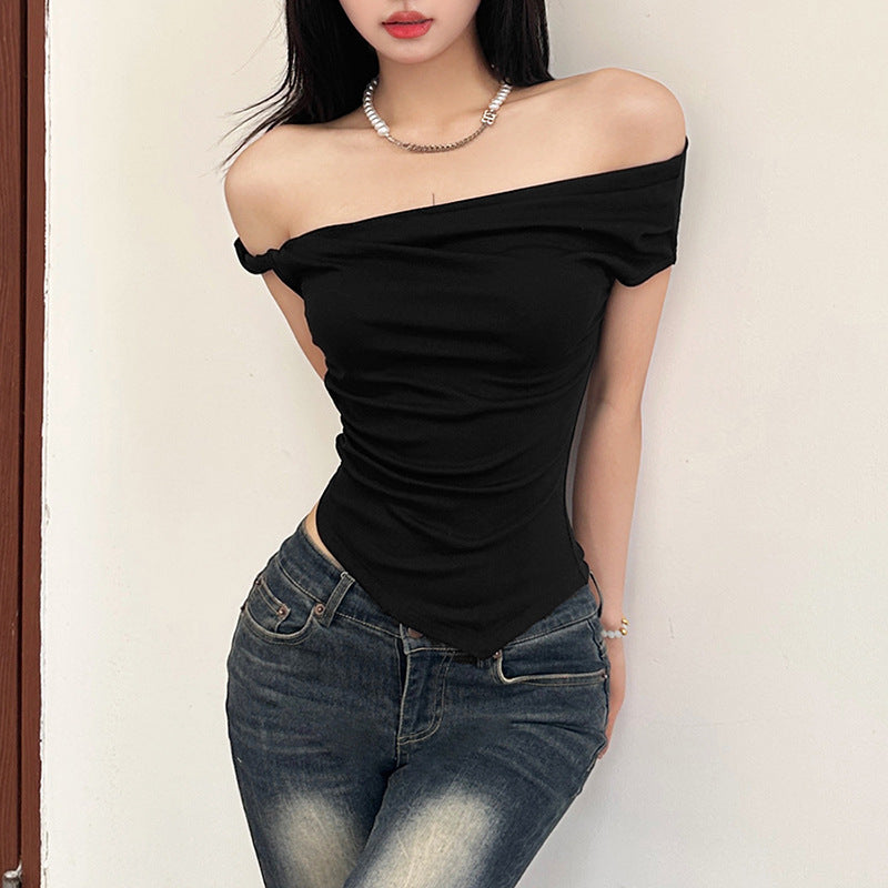 Women's Summer Street Fashion Sexy Navel T-shirt Blouses