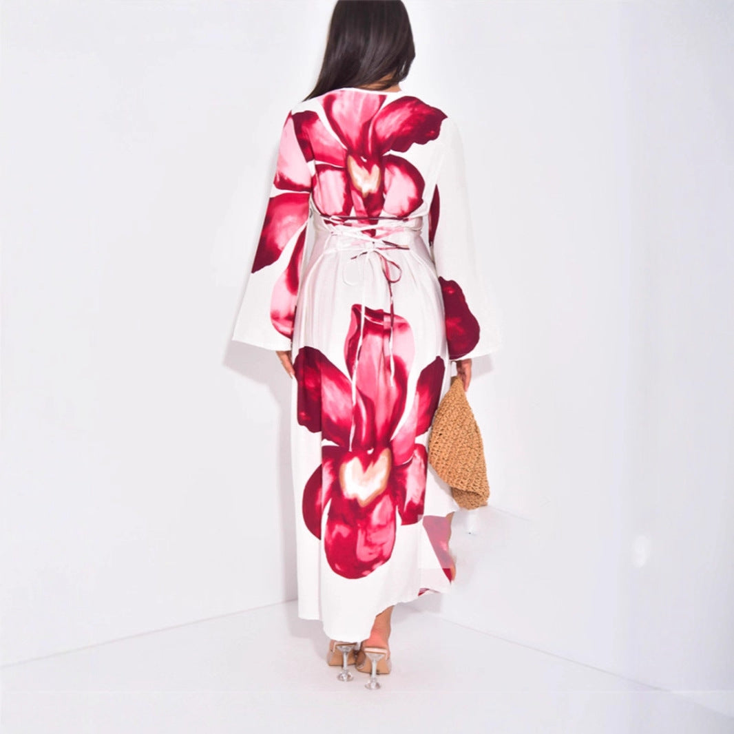 Creative Loose Long Sleeve Printed Dress Dresses