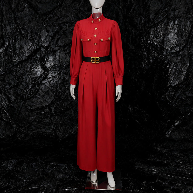 Women's Style Temperament Autumn Long Sleeve High Jumpsuits