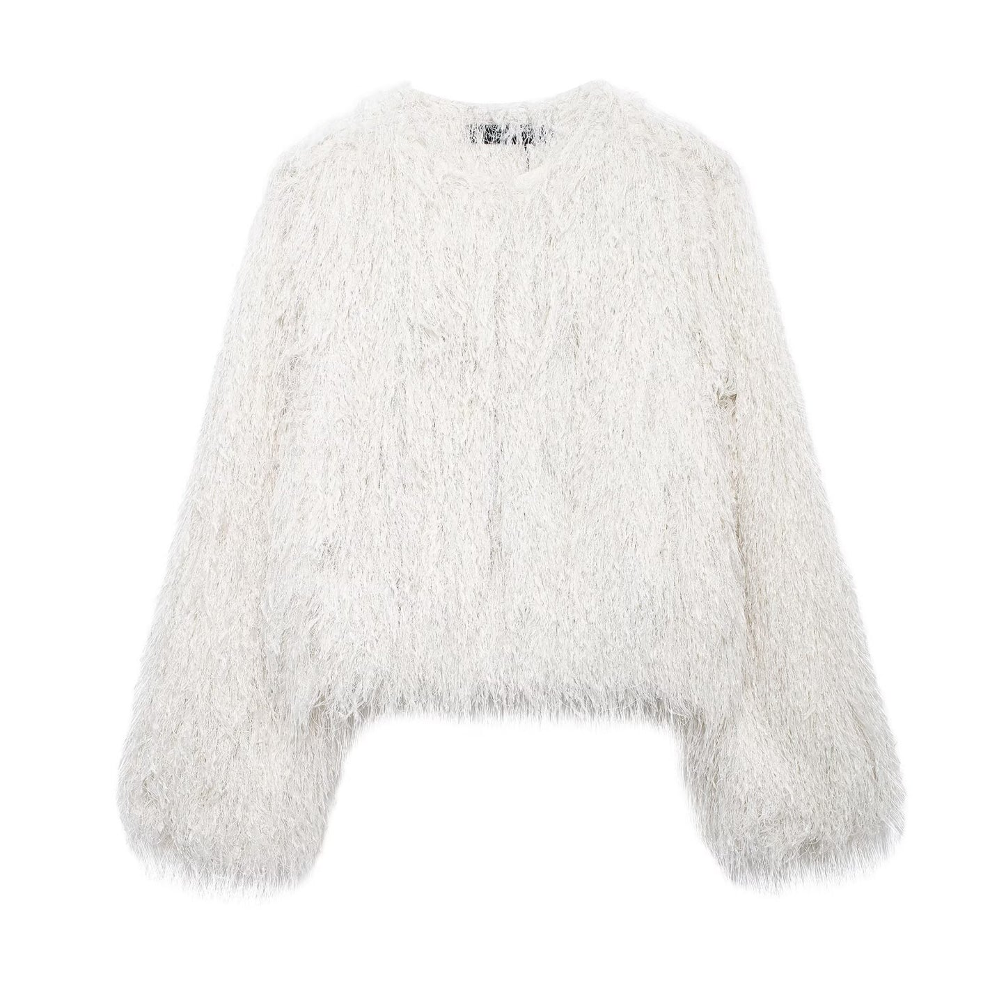 Women's Thick Lamb Wool Black Winter Furry Coats