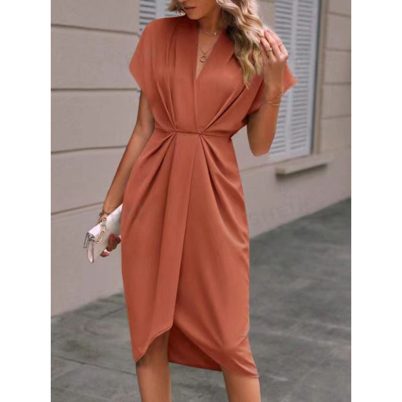 Women's Summer Solid Color Satin Sleeve Long Shorts