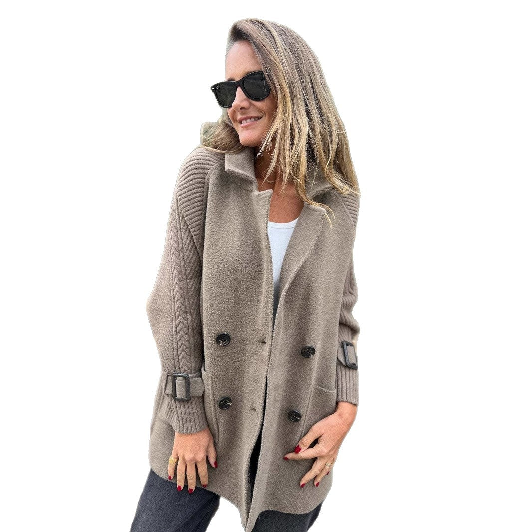 Women's Russian Autumn Knitted Double-faced Woolen Goods Coats