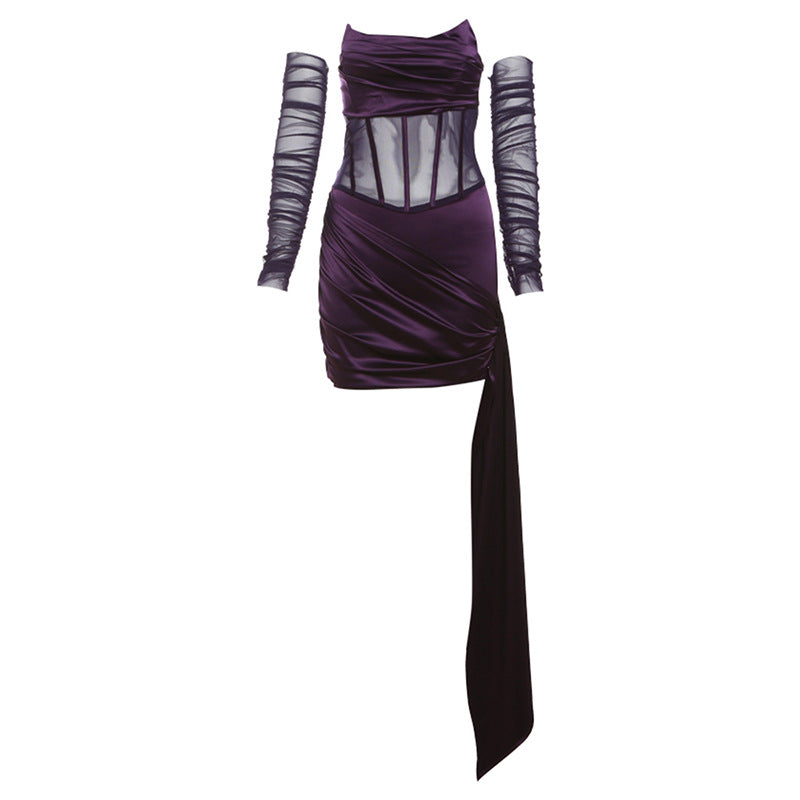 Women's Solid Color Slim Fit High Waist Dresses